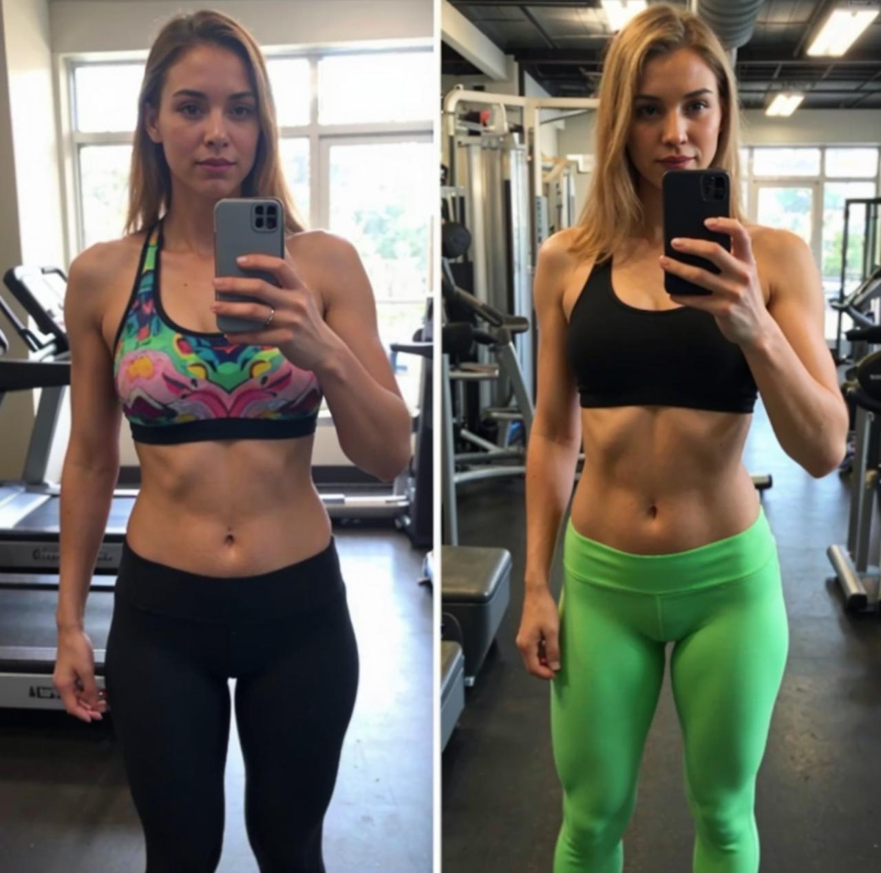 Body transformation – female client before and after – SportPT