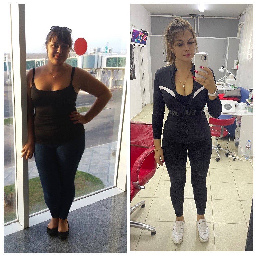 Body transformation – female client before and after – SportPT