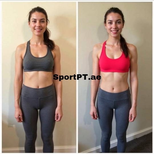 Body transformation – female client before and after – SportPT
